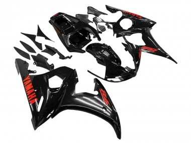 Carénages Moto Yamaha YZF R6S 2006-2009 - Noir Brillant Rouge Abordables