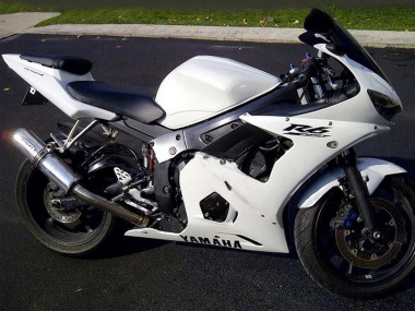 Carénages Moto Yamaha YZF R6S 2006-2009 - Blanc Noir Décalque Abordables