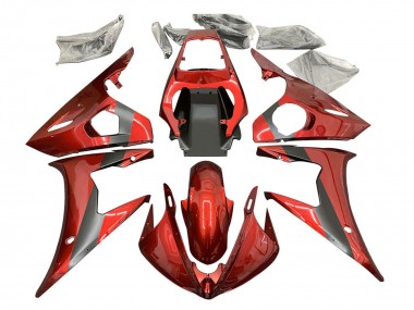 Carénage Moto Yamaha YZF R6 2003-2004 - Rouge Noir Mat Abordables