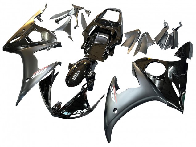 Carénages Moto Yamaha YZF R6S 2006-2009 - Noir Brillant Noir Mat Or Caméléon