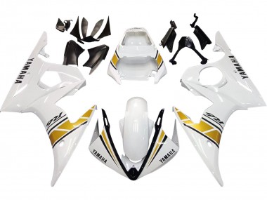 Carénages Moto Yamaha YZF R6 2003-2004 - Blanc Or Abordables