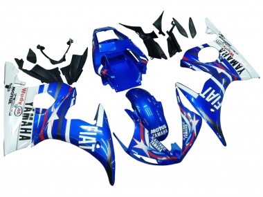 Carénages Moto Yamaha YZF 600 R6 2005 - Bleu Blanc Rouge Motul Michelin Fiat Abordables