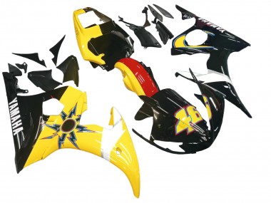 Carénages Moto Yamaha YZF 600 R6 2005 - Noir Jaune Rouge 46 Abordables