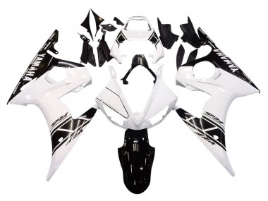 Carénages Moto Yamaha YZF 600 R6 2005 - Blanc Noir Abordables