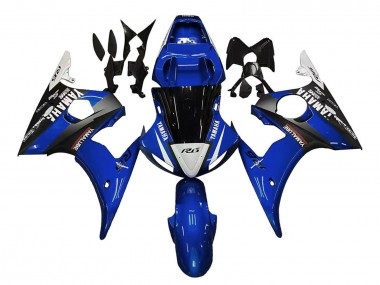 Carénages Moto Yamaha YZF 600 R6 2005 - Bleu Blanc Noir Yamalube Abordables