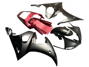 Carénage Moto Yamaha YZF 600 R6 2005 - Noir Mat Rouge Abordables