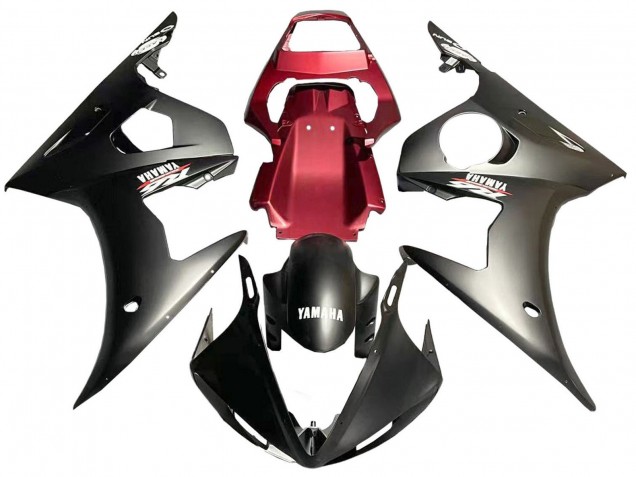 Carénage Moto Yamaha YZF 600 R6 2005 - Noir Mat Rouge