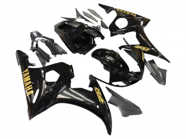 Carénages Moto Yamaha YZF 600 R6 2005 - Noir Or Abordables