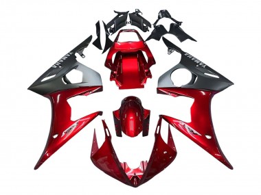Kits Carénage Moto Yamaha YZF 600 R6 2005 - Rouge Noir Mat Abordables
