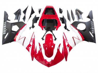 Carénages Moto Yamaha YZF 600 R6 2005 - Rouge Blanc Noir Mat Abordables