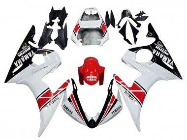 Carénages Moto Yamaha YZF 600 R6 2005 - Blanc Noir Rouge Motul Abordables