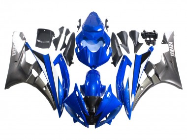 Carénages Moto Yamaha YZF 600 R6 2006-2007 - Bleu Blanc Noir Brillant Abordables