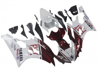 Carénages Moto Yamaha YZF 600 R6 2006-2007 - Blanc Rouge Marron Fiat Acer Yamalube Abordables