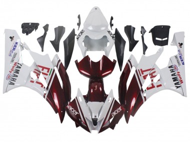 Carénages Moto Yamaha YZF 600 R6 2006-2007 - Blanc Rouge Marron Fiat Acer Yamalube Abordables