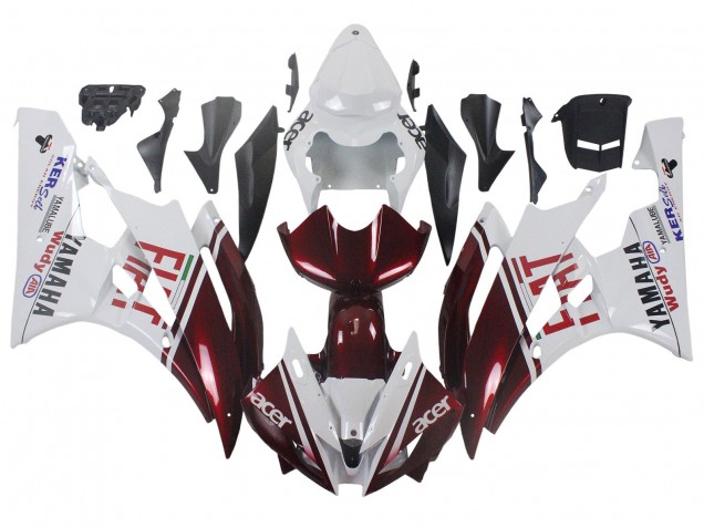 Carénages Moto Yamaha YZF 600 R6 2006-2007 - Blanc Rouge Marron Fiat Acer Yamalube