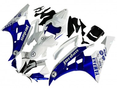 Carénages Moto Yamaha YZF 600 R6 2006-2007 - Blanc Bleu Jordan Abordables
