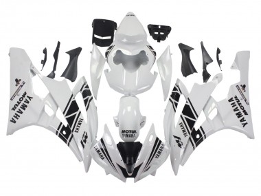 Carénages Moto Yamaha YZF 600 R6 2006-2007 - Blanc Noir Brillant Motul Michelin Abordables