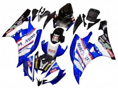 Carénages Moto Yamaha YZF 600 R6 2006-2007 - Blanc Bleu Noir Fimer Volvo Yamalube Sterilgarda Abordables