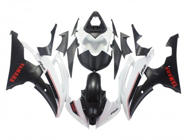 Carénages Moto Yamaha YZF 600 R6 2008-2016 - Blanc Noir Mat Rouge Décalque Abordables