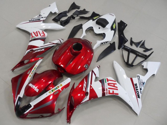 Carénages Moto Yamaha YZF R1 2004-2006 - Blanc Rouge Fiat Motul