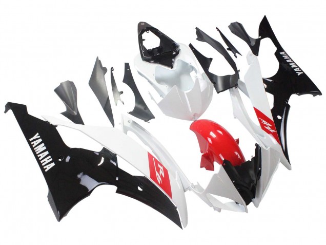 Carénages Moto Yamaha YZF 600 R6 2008-2016 - Blanc Rouge Noir Brillant