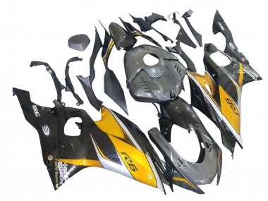 Carénages Moto Yamaha YZF 600 R6 2017-2023 - Or Noir Fibre de Carbone Abordables