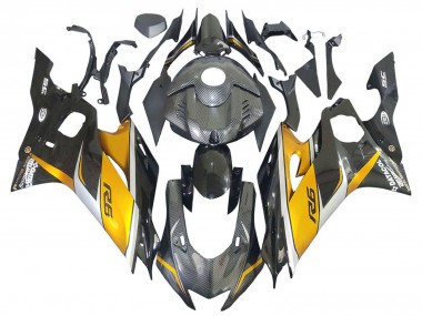 Carénages Moto Yamaha YZF 600 R6 2017-2023 - Or Noir Fibre de Carbone Abordables