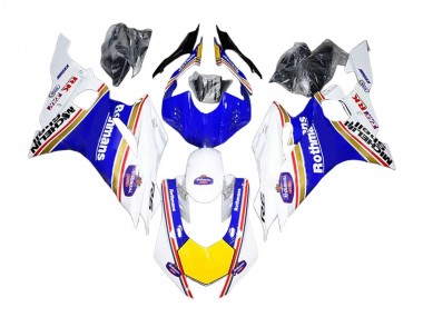 Carénages Moto Yamaha YZF 600 R6 2017-2023 - Blanc Bleu Jaune Rothmans Abordables
