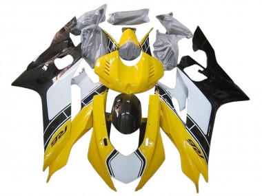 Carénages Moto Yamaha YZF 600 R6 2017-2023 - Blanc Jaune Noir Brillant Abordables