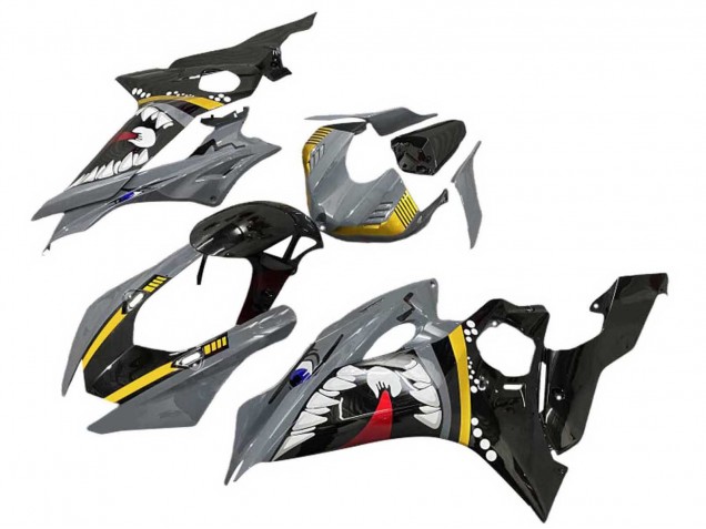Carénages Moto Yamaha YZF 600 R6 2017-2025 - Gris Jaune Noir Brillant Requin