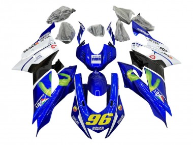 Carénages Moto Yamaha YZF 600 R6 2017-2023 - Blanc Bleu Noir Vert MoviStar Semakin Didepan Abordables