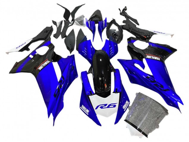 Carénages Moto Yamaha YZF 600 R6 2017-2025 - Bleu Noir Blanc