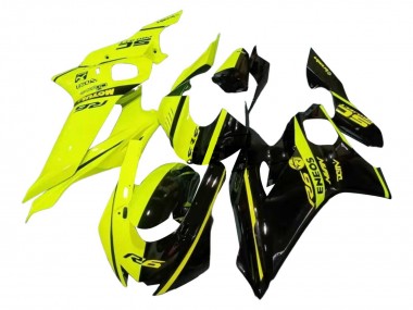 Carénages Moto Yamaha YZF 600 R6 2017-2023 - Jaune Néon Noir Brillant Diviser Abordables