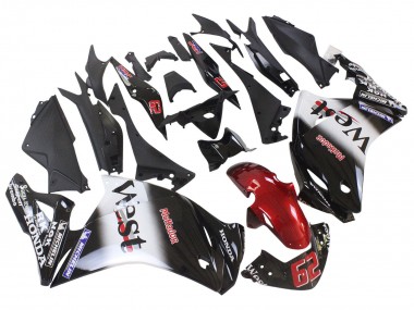 Carénages Moto Honda CBR250RR 2011-2015 - Noir Brillant Blanc West Rouge HRC 62 Abordables