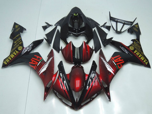 Carénages Moto Yamaha YZF R1 2007-2008 - Rouge Marron Noir Fiat