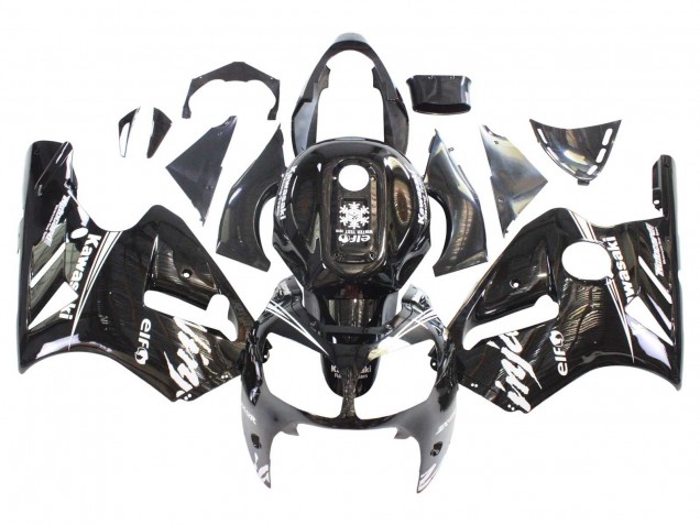 Carénages Moto Kawasaki ZX12R 2000-2001 - Noir Brillant Blanc Elf Neige