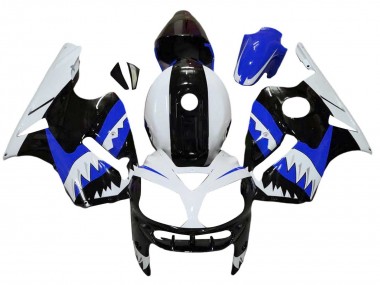 Carénages Moto Kawasaki ZX12R 2002-2006 - Blanc Bleu Noir Requin Abordables