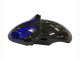 Carénages Moto Kawasaki ZX9R 2000-2001 - Noir Brillant Bleu Flamme Blanc