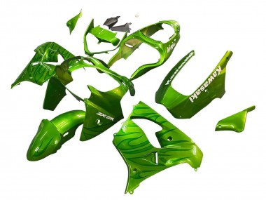 Carénages Moto Kawasaki ZX9R 2000-2001 - Vert Flamme Abordables
