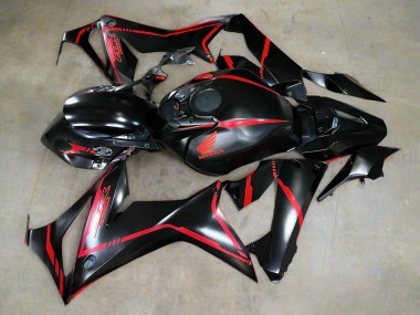 Carénages Moto Honda CBR650R 2019-2020 - Noir Brillant Rouge Bande Abordables