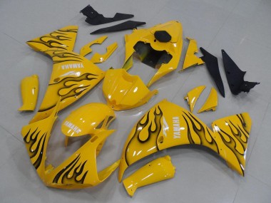 Carénages Moto Yamaha YZF R1 2009-2011 - Jaune Noir Flamme Abordables