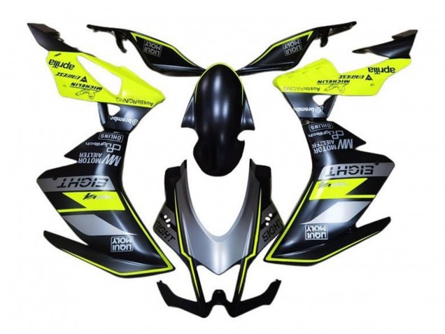 Carénages Moto Aprilia RSV4 1000 2016-2020 - Noir Mat Gris Jaune