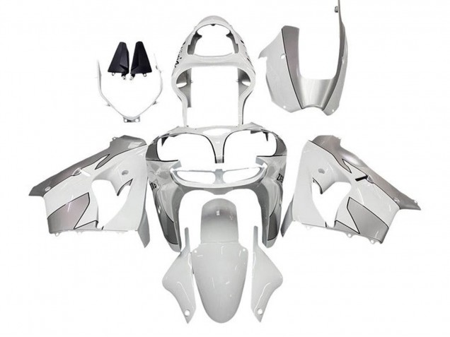 Carénages Moto Kawasaki ZX9R 2000-2001 - Blanc Argent