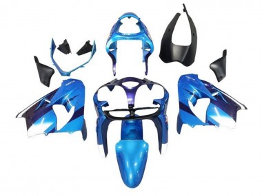 Carénages Moto Kawasaki ZX9R 2002-2003 - Bleu Blanc Noir Abordables