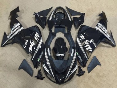 Carénages Moto Kawasaki ZX10R 2006-2007 - Noir Brillant Blanc Bande Elf Abordables