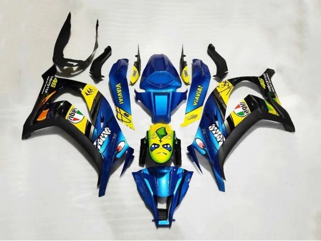 Carénages Moto Kawasaki ZX10R 2016-2020 - Bleu Jaune Requin