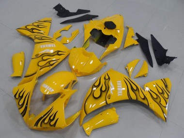 Carénages Moto Yamaha YZF R1 2012-2014 - Jaune Noir Flamme Abordables