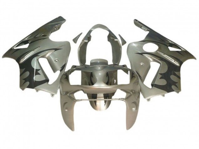 Carénages Moto Kawasaki ZX12R 2000-2001 - Argent Noir Tribal