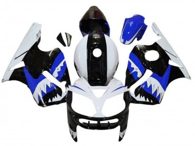 Carénages Moto Kawasaki ZX12R 2000-2001 - Blanc Noir Bleu Requin Abordables