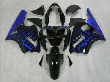 Carénage Moto Kawasaki ZX12R 2002-2006 - Noir Brillant Bleu Flamme Abordables